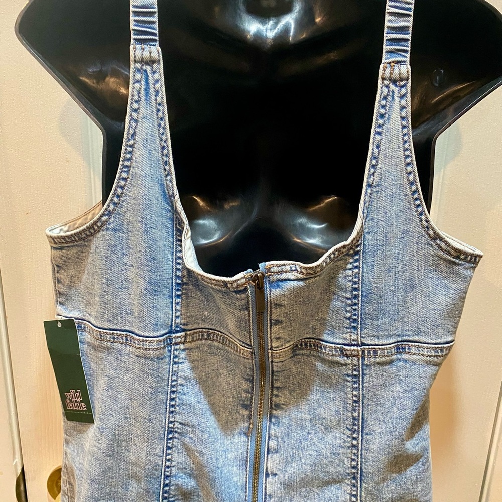 Target 🎯 Wild Fable Light Wash Denim Midi Dress Size Large NWT - Picture 4 of 5